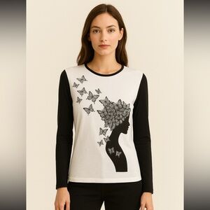 Giorgio Armani Black and White Long Sleeve Tee